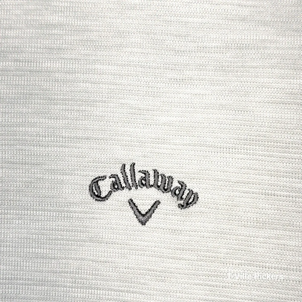 Callaway Mens Heathered Grey Mock Neck Snap Placket Golf Pullover Size M MA3719